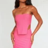 Robe Bustier Texturée Rose Vif à Ourlet Tombant -Jolie Vêtue Soldes Magasin 4090492665e3d57b6284096531827518a37a915f cnf0253 1