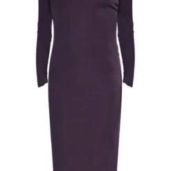 Robe Mi-longue Côtelée Chocolat à Manches Longues Et Ourlet Légèrement Volanté -Jolie Vêtue Soldes Magasin 40cfc31dfded3c442096ee1ccd49d70ef3edbe63 cnb9640 5