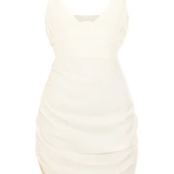 Robe Moulante Effet Lin Crème Plissée Décolletée à Bretelles -Jolie Vêtue Soldes Magasin 40ef582763a8c813663d44f738f9e004719e109d cnd7671 5