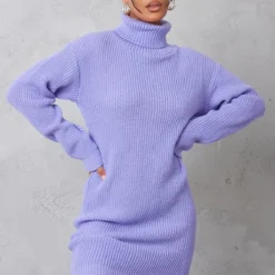 Robe Pull Oversize Lilas En Maille Chunky à Col Roulé -Jolie Vêtue Soldes Magasin 4148626db42bc5fe7ea2931d35892e7f3eb6f445 cnc3505 3