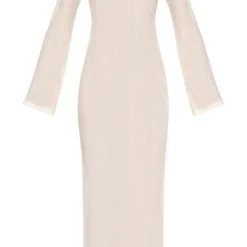 Robe Longue Texturée Ajourée Crème à Manches Longues -Jolie Vêtue Soldes Magasin 417472d6570c8a6b86c5a11c7dc639e3b46b7cb7 cne8468 5