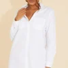 Robe Chemise Blanche à Manches Longues -Jolie Vêtue Soldes Magasin 41fb94b95952e798691068237473ea1b0e8018ee cmt6177 1