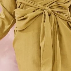 Plus Robe Chemise En Effet Lin Vert Olive à Liens Autour De La Taille -Jolie Vêtue Soldes Magasin 41ff986562f14b4f1e5c2d38d9273be730769aa8 cnd6507 4