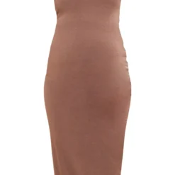 Maternité Robe De Grossesse Mi-longue En Jersey Chocolat à Manches Courtes -Jolie Vêtue Soldes Magasin 42817360f561e0b881be181e714616882b36ac4e cnd0105 5