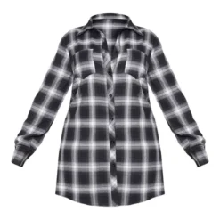 Plus Robe Chemise Oversize à Carreaux Noire -Jolie Vêtue Soldes Magasin 42f7b50c2cb3557406c240a526cbcaf609d2b1af cmh0352 5