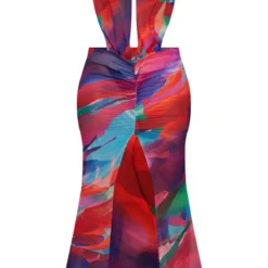 Shape Robe Longue En Mousseline De Soie à Imprimé Multicolore Drapée Devant -Jolie Vêtue Soldes Magasin 4304f6d71a7372b6004e2004b686368078d018e5 cnd5192 5