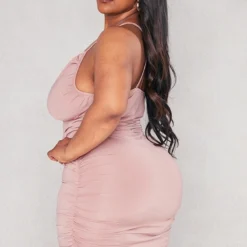 Plus Robe Moulante Rose Froncée Asymétrique -Jolie Vêtue Soldes Magasin 436437dd11d292911e1496d5016e677fb00807d0 cnd2490 2