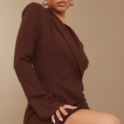 Robe Blazer Chocolat à Double Boutonnière Et Manches Flûtes -Jolie Vêtue Soldes Magasin 43771c12d509ddf20d61b307436d6cb703b18e81 cnc2330 4