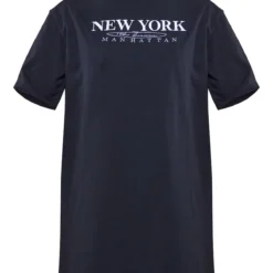 Robe T-shirt Noire à Manches Courtes Et Slogan Badge New York -Jolie Vêtue Soldes Magasin 438be7b5877ca4569c1f5a0ce0d1eefcff16fa07 cnd4018 5