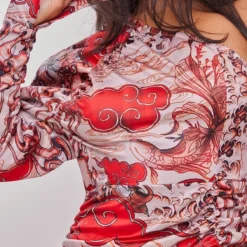 Robe Asymétrique Moulante Satinée Nude Imprimé Tatouages à Manches Bouffantes Et Fronces -Jolie Vêtue Soldes Magasin 43a251cb4ce5981c5a191a2e32014826a95b1d61 cnb7391 4