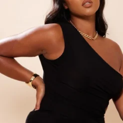 Plus Robe Asymétrique Longue Noire à Découpes -Jolie Vêtue Soldes Magasin 43a3eff333b6dd7bdaae4ee42a239b6317b8a067 cnd5059 4