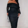 Plus Robe Mi-longue En Mesh Noir à Col Bardot Et Manches Longues 1 Plus Robe Mi-longue En Mesh Noir à Col Bardot Et Manches Longues -Jolie Vêtue Soldes Magasin 43ad5be1e27058e12a93d5a178fce1121b415ab1 cnd2493 1