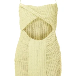 Robe Moulante Texturée Vert Sauge à Devant Drapé Et Découpé -Jolie Vêtue Soldes Magasin 43d5ba6e39a5ce900d2740bd536c2bc0d2c48b09 cne1379 5