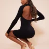 Robe Moulante Noire Fendue à Dos Nu Et Col Montant -Jolie Vêtue Soldes Magasin 440eea240685f23f2a7729bbb9b0b95c901894b8 cnb3609 1