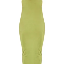 Plus Robe Moulante Mi-longue En Acétate Vert Olive à Anneau -Jolie Vêtue Soldes Magasin 44960d1b6fe62853ec41d6386d6837b401154895 cne4208 5