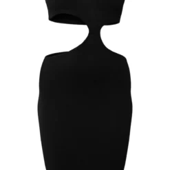 Robe Mi-longue En Maille Tricot Noire à Grosses Découpes -Jolie Vêtue Soldes Magasin 449e51f41336806a1d704f6f669199104a5dfaa2 cnb3761 5