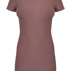 Robe Moulante En Jersey Doux Taupe à Col Montant -Jolie Vêtue Soldes Magasin 450ec81a207b4bfb6e96af401b29c35471eee954 cnd1312 5