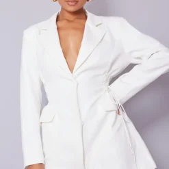 Robe Blazer Crème à Lacets Détail Corset -Jolie Vêtue Soldes Magasin 4540331122ac71d5f08d8b695c4e9ec0592f0ed2 cmy7145 3