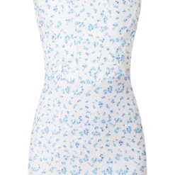 Robe Moulante Tissée Stretch Fleurie Bleue à Liserés -Jolie Vêtue Soldes Magasin 454d0f6653846d3b1a219907002dc951e89f018c cnd2296 5