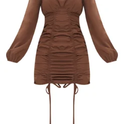 Robe Moulante Manches Longues Froncée Chocolat -Jolie Vêtue Soldes Magasin 45bf4c3679c46c4cb73f7233dc6c1b43595e6f2c cmo5652 5