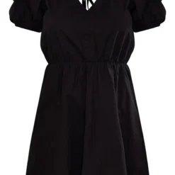 Robe Droite En Popeline Noire à Manches Bouffantes -Jolie Vêtue Soldes Magasin 4624e97a6aeae5259565e7a03143c3fb3154af5c cnd4031 5