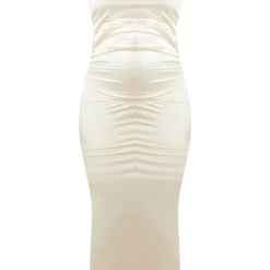 Maternité Robe Longue De Grossesse Satinée Champagne à Col Montant -Jolie Vêtue Soldes Magasin 46508a90a5c2f4a966d88f15c3552a3f98a33b66 cnd3228 5