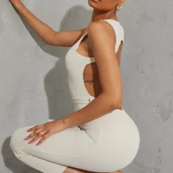 Robe Longue Crème Côtelée à Dos Ouvert Et Lien Taille 10 Robe Longue Crème Côtelée à Dos Ouvert Et Lien Taille -Jolie Vêtue Soldes Magasin 46684ea87c1eca365a3c54807679a29442b28198 cms4646 5