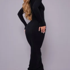 Robe Longue Très Côtelée Noire à Découpe Goutte D'eau Et Manches Longues 8 Robe Longue Très Côtelée Noire à Découpe Goutte D'eau Et Manches Longues -Jolie Vêtue Soldes Magasin 46767ede59e58c6c652de56b470191825486ec4b cnd1318 2