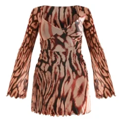 Robe Droite En Mesh Imprimé Léopard à Détail Buste -Jolie Vêtue Soldes Magasin 46cc74f4d5df8385061fa82e48928a48d70bdb06 cnd8890 5