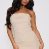 Robe Moulante Bustier Tissée Nude Drapée à Col Bénitier -Jolie Vêtue Soldes Magasin 47237df1217a032a1c24130a0a3c08d4e76c8b7e cnd2253 1
