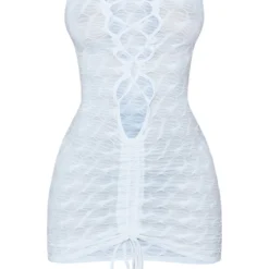 Shape Robe Moulante Texturée Froncée Blanche à Lacets -Jolie Vêtue Soldes Magasin 47933c50fbafaa49477ab5c2bbaa0e77f999d760 cmy8214 6