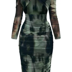 Robe Mi-longue En Mesh Multicolore Imprimé Zèbre Cache-coeur Découpée -Jolie Vêtue Soldes Magasin 48757f030938219c44dbaab93ac5f524f98cb688 cnc7764 5