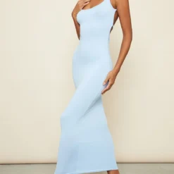Robe Longue En Jersey Bleu Vif à Bretelles Dans Le Dos -Jolie Vêtue Soldes Magasin 48ec9beb98c0fcdb3f7416bd6e15411cdf5382fa cnd5507 3