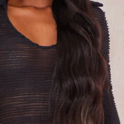 Tall Mini-robe Texturée Noire -Jolie Vêtue Soldes Magasin 49062d96b6876495fb651041dc8954b9f045c07d cne2233 4