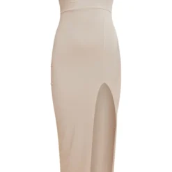 Robe Mi-longue Côtelée Douce Avoine Découpée Nouée Dans Le Dos -Jolie Vêtue Soldes Magasin 490f8fbd33512a30875c08c5afdd97ed8f704986 cnd5445 5