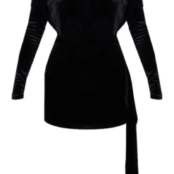 Robe Moulante Cache-coeur En Velours Noir à Manches Longues -Jolie Vêtue Soldes Magasin 493b7e2abf3dbb91d8b39b3f08bb4605b1bd2f4a cnb2580 5