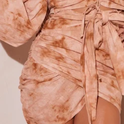 Robe Bustier Moulante Gris Pierre Imprimé Tie & Dye Effet Lin Nouée Sur La Taille -Jolie Vêtue Soldes Magasin 49555038a31d8791b77f52e502bfc507dc66e328 cmw9219 5