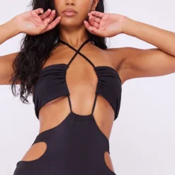 Robe Longue Moulante Multicolore Découpée Croisée Au Cou -Jolie Vêtue Soldes Magasin 49bc587640c9b8fcec86238d265f6e2302c6cec3 cnd5828 4