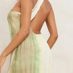 Robe Asymétrique Longue Plissée Verte Imprimé Aquarelle à Dos échancré -Jolie Vêtue Soldes Magasin 4b03e5f89dedc1ccede7e5577888b16494ccb995 cne2948 4