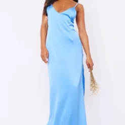 Robe Longue Fendue Bleue à Bretelles -Jolie Vêtue Soldes Magasin 4b5074cf14eb54f354cca684021e819c7598f7f5 cne1545 1