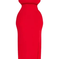 Plus Robe Longue Rouge à épaule Unique Et Fente Latérale -Jolie Vêtue Soldes Magasin 4b57aa80e9d34bd99c98af69b1a1275ed4da3237 cnd4964 5