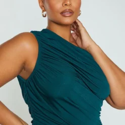 Plus Robe Moulante Longue Vert émeraude Froncée à épaule Unique -Jolie Vêtue Soldes Magasin 4b614c796299b82cf493830bd97a8c9b208a37c0 cmu8698 5