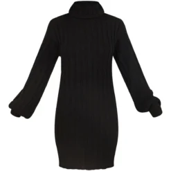Robe Pull à Col Roulé Et Maille Tricot Côtelée Noire -Jolie Vêtue Soldes Magasin 4b9391e0baca0ccff54052a0a194555cb6a0edb3 cmu0218 6