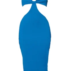 Robe Mi-longue Bleu Vif Côtelée Découpée à Bretelles Et Noeud -Jolie Vêtue Soldes Magasin 4c28c17f48edac69349c051229da71493b45328c cmz5904 6