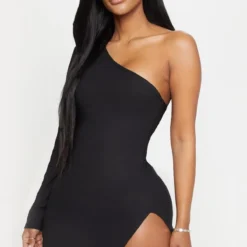Shape Robe Moulante Fendue Noire à Manche Unique -Jolie Vêtue Soldes Magasin 4cfbb6bd3a55c898071022d7b97e8f2a1bb9535e CMB0410 4