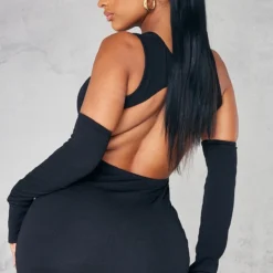 Shape Robe Moulante Côtelée Douce Noire à Dos Découpé Et épaules Dénudées -Jolie Vêtue Soldes Magasin 4d2b031416b6a54a252245d4a3deedfd145529e8 cnb2545 4