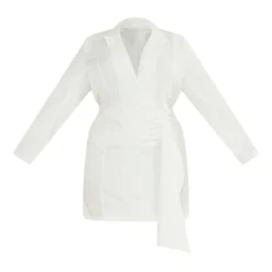 Plus Robe Blazer Plissée Blanche Drapée Devant -Jolie Vêtue Soldes Magasin 4d52c4d1549223e51b389f7777383696b3c0e209 cnc9642 5