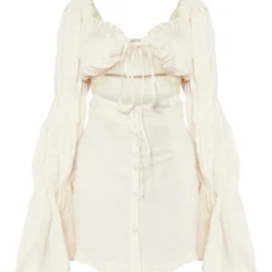 Petite Mini Robe Effet Lin Sable Clair Découpée Devant -Jolie Vêtue Soldes Magasin 4de35a6b349ad35e00a65aa4cd4e6b11c231aa08 cnd3124 5