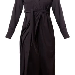 Robe De Chambre Longue En Jersey Brossé Noir -Jolie Vêtue Soldes Magasin 4ecdd448856d37d867e58bcb46977e73c9e78b81 cne4630 5