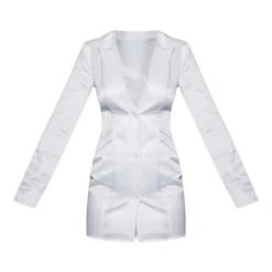 Robe Blazer Satinée Blanche à Dos Découpé Et Franges Strassées -Jolie Vêtue Soldes Magasin 4ee6fefa0beef8a153c22ee8375bc16854ef38ec cnb8052 5